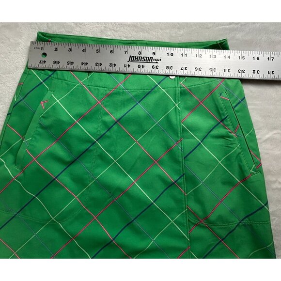 Nike Reversable Wrap Plaid Tennis Golf Skirt Green Pockets Size UK 4 Dri-Fit - Picture 8 of 10